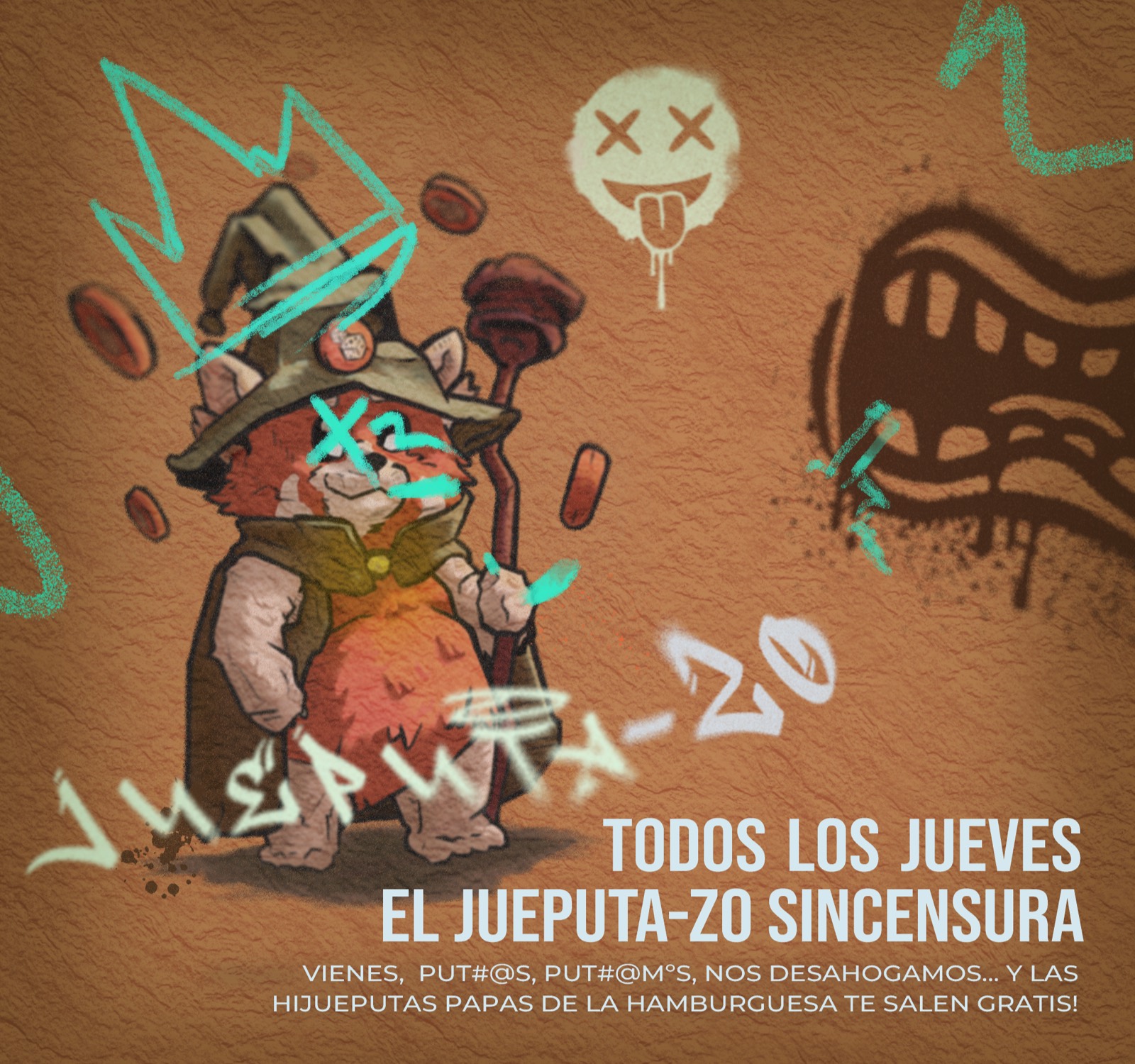 Afiche del Jueputazo: Kumi anuncia el evento de todos los jueves